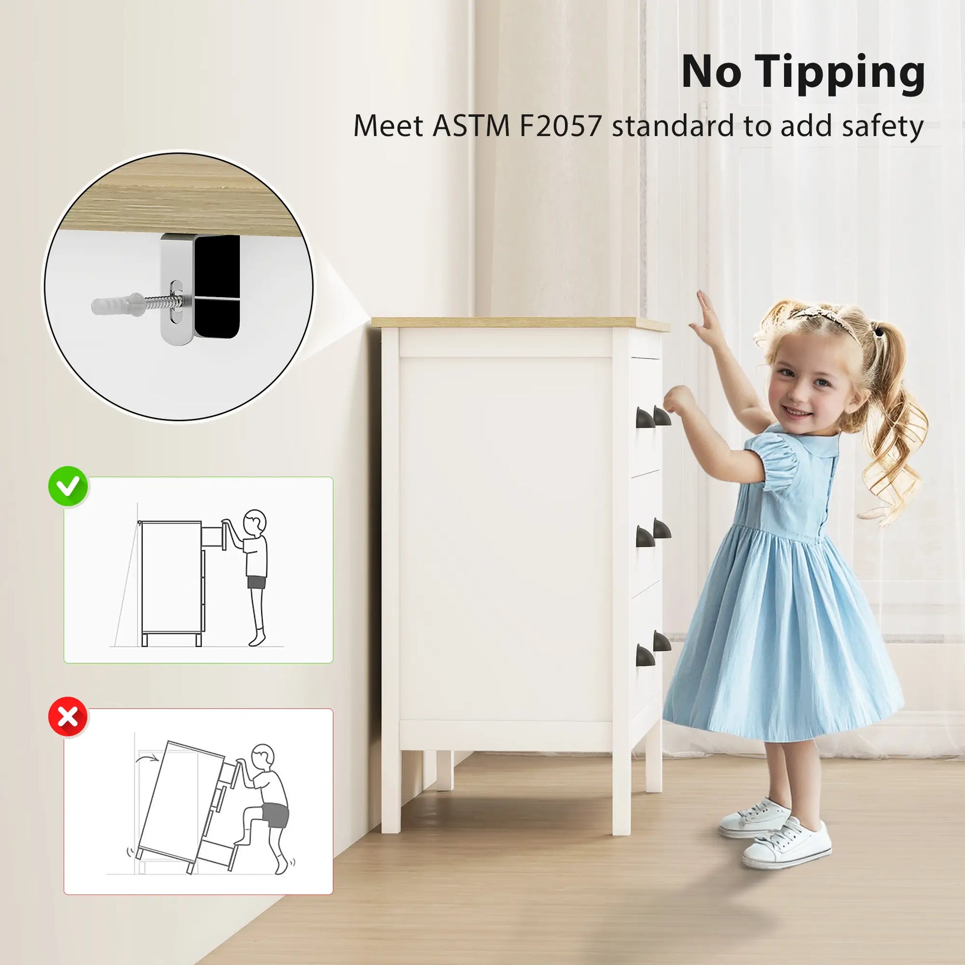 Modern 3 Drawer Dresser, Quiet Slides, White Storage Cabinets at Gallery Canada