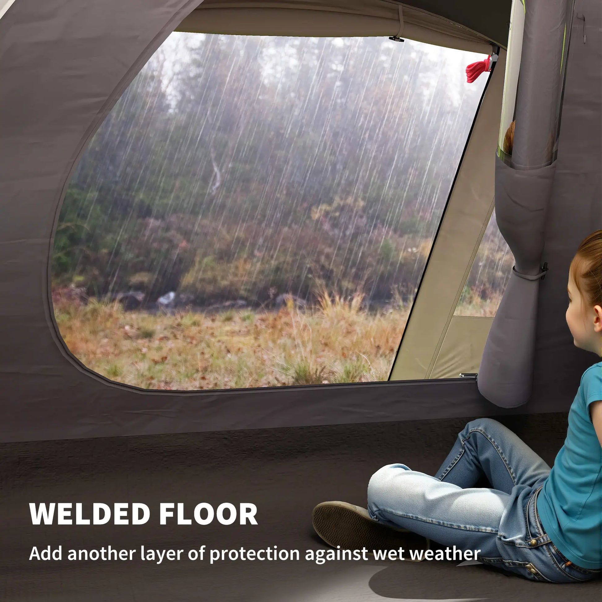 3 Person Camping Tent, Waterproof Dome, Bedroom, Porch, Khaki Camping Tents at Gallery Canada