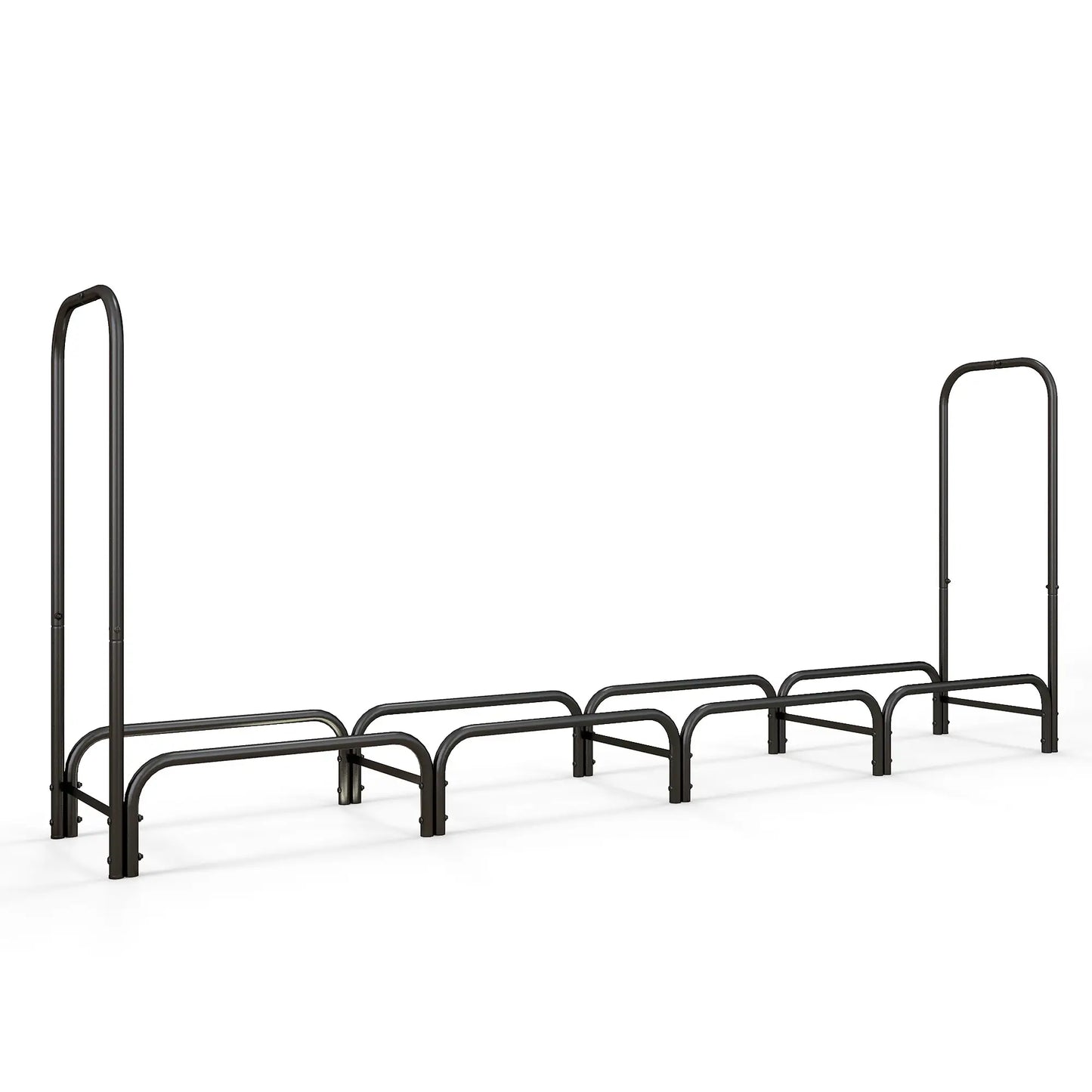 8ft Outdoor Firewood Rack With Cover, Adjustable Wood Storage, Black Firewood Racks at Gallery Canada