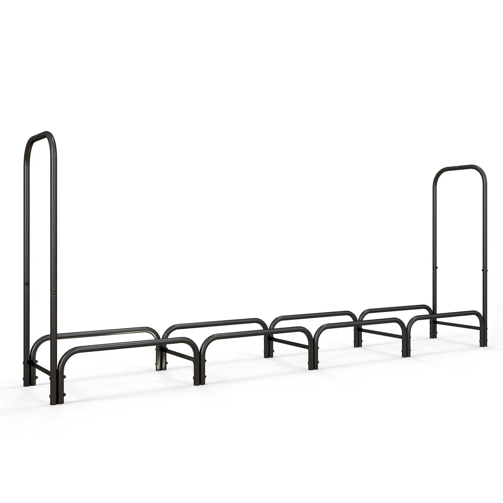 8ft Outdoor Firewood Rack With Cover, Adjustable Wood Storage, Black Firewood Racks at Gallery Canada