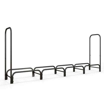 8ft Outdoor Firewood Rack With Cover, Adjustable Wood Storage, Black Firewood Racks at Gallery Canada