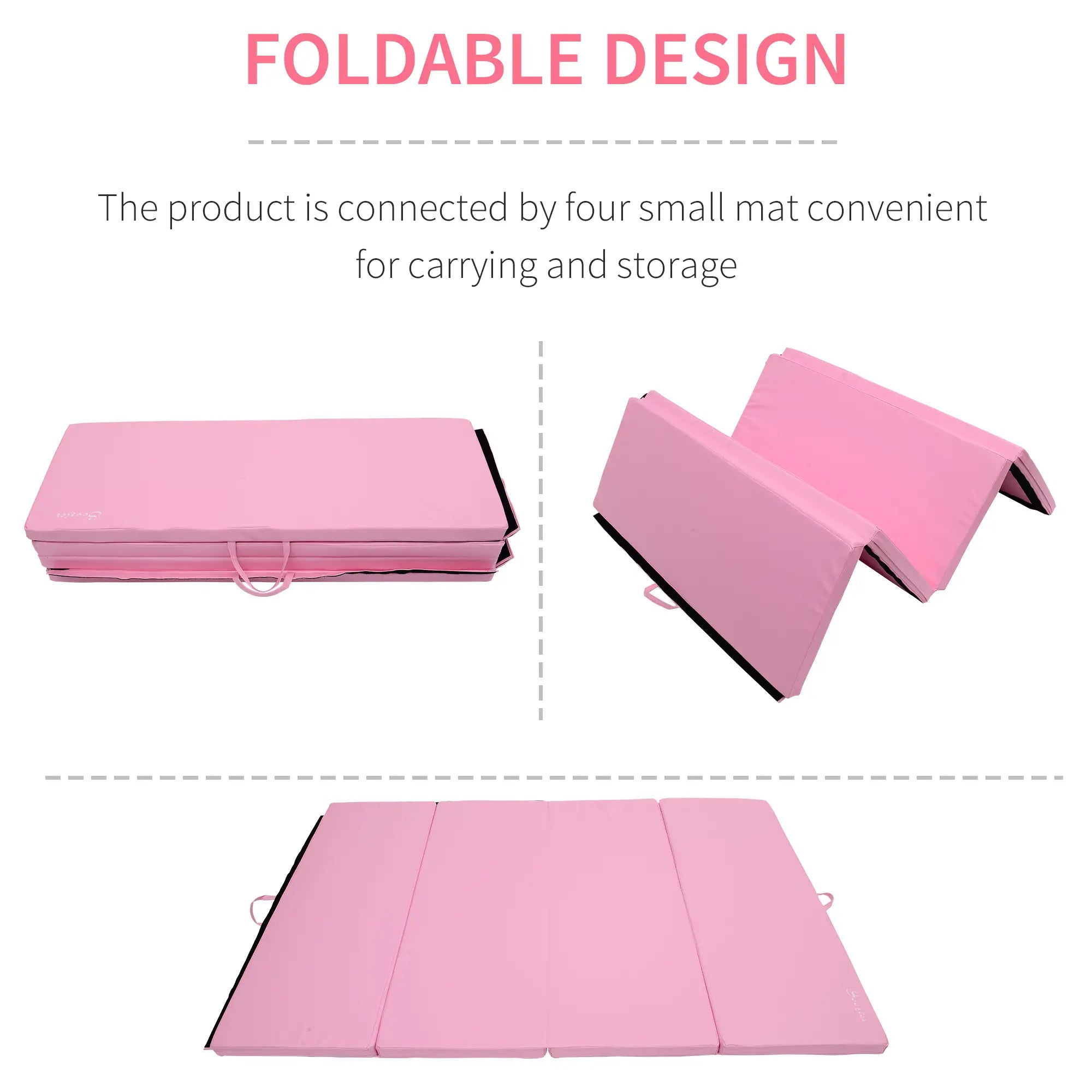 4'x6'x2'' Folding Gymnastics Mat, Exercise Mat for Yoga, MMA, Pink Gymnastics Mats at Gallery Canada