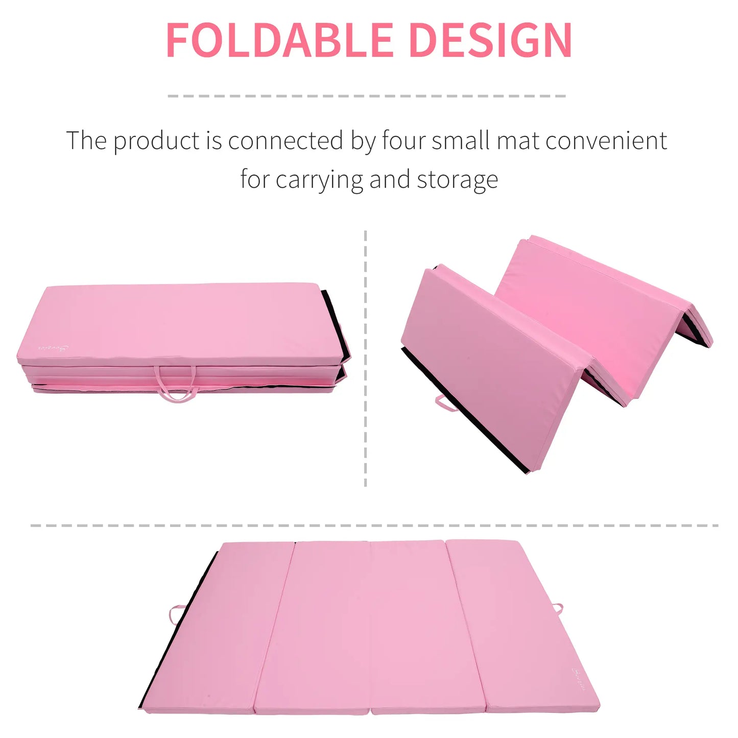 4'x6'x2'' Folding Gymnastics Mat, Exercise Mat for Yoga, MMA, Pink Gymnastics Mats at Gallery Canada