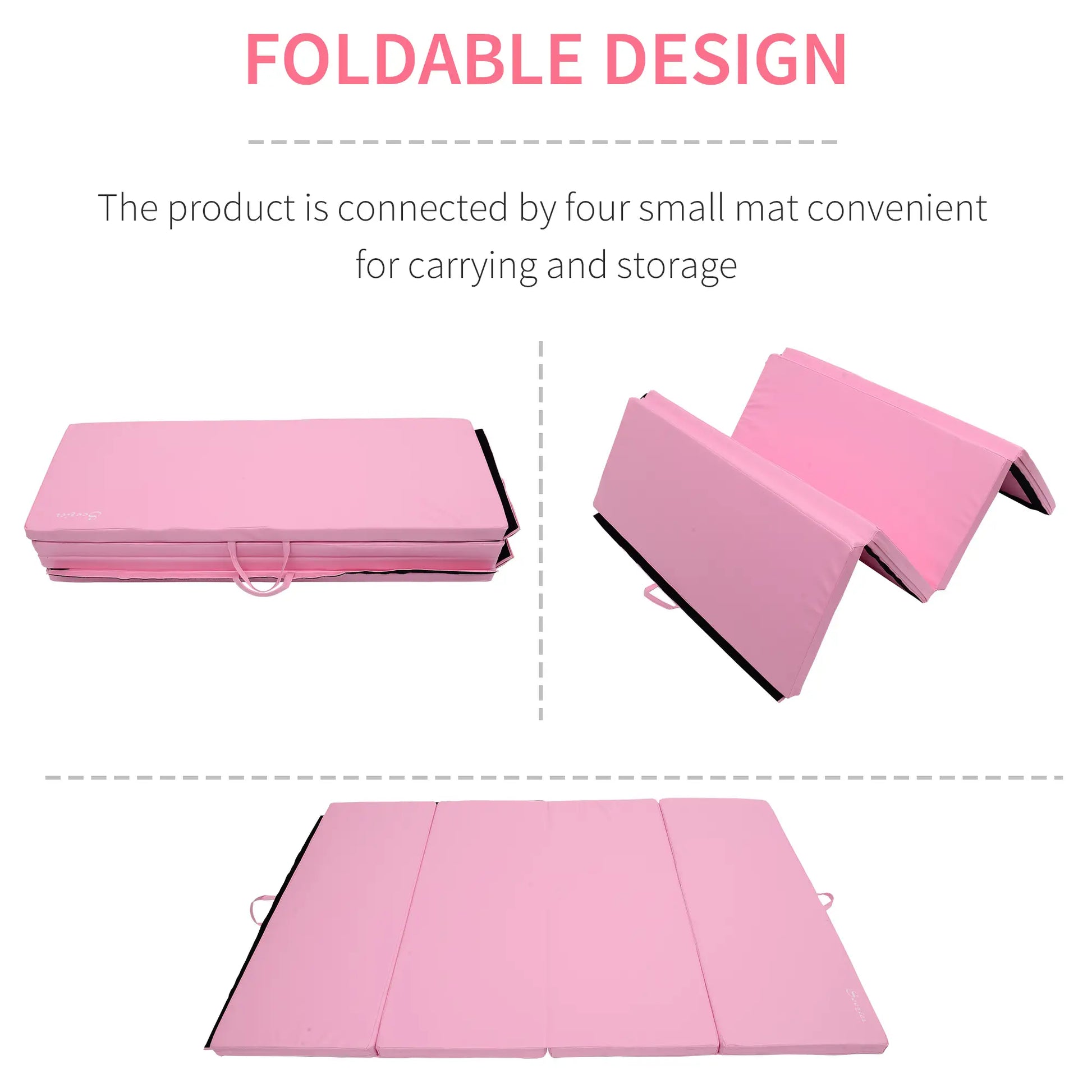 4'x6'x2'' Folding Gymnastics Mat, Exercise Mat for Yoga, MMA, Pink Gymnastics Mats at Gallery Canada