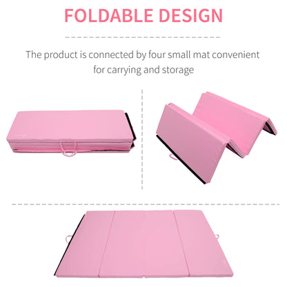 4'x6'x2'' Folding Gymnastics Mat, Exercise Mat for Yoga, MMA, Pink Gymnastics Mats at Gallery Canada
