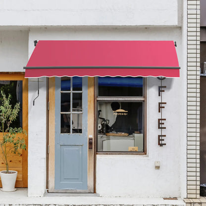 10' x 8' Retractable Awning, Sun Shade Canopy, Aluminum Frame, UV Protection, Red Deck Awnings at Gallery Canada
