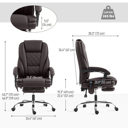 Massage Office Chair, Reclining Computer Chair, Adjustable Height, Footrest, Dark Brown Massage Chairs at Gallery Canada