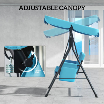 Outdoor Porch Swing, Adjustable Canopy, Removable Cushion, 1-Seat Patio Swings with Stand at Gallery Canada