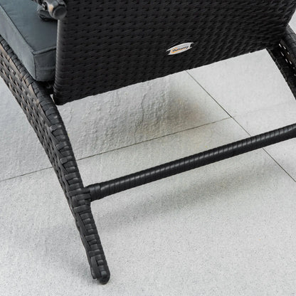 PE Rattan Adirondack Chair, Outdoor Fire Pit Chair with Cushions, Light Grey Patio Chairs at Gallery Canada