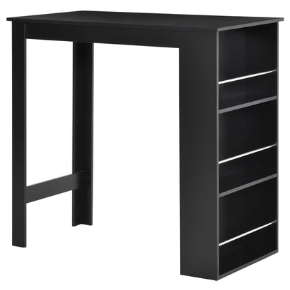Modern Bar Table, Counter Height, 3 Storage Shelves, Black Bar Tables & Dining Tables Black at Gallery Canada