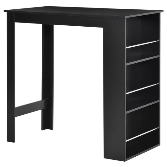 Modern Bar Table, Counter Height, 3 Storage Shelves, Black Bar Tables & Dining Tables Black at Gallery Canada