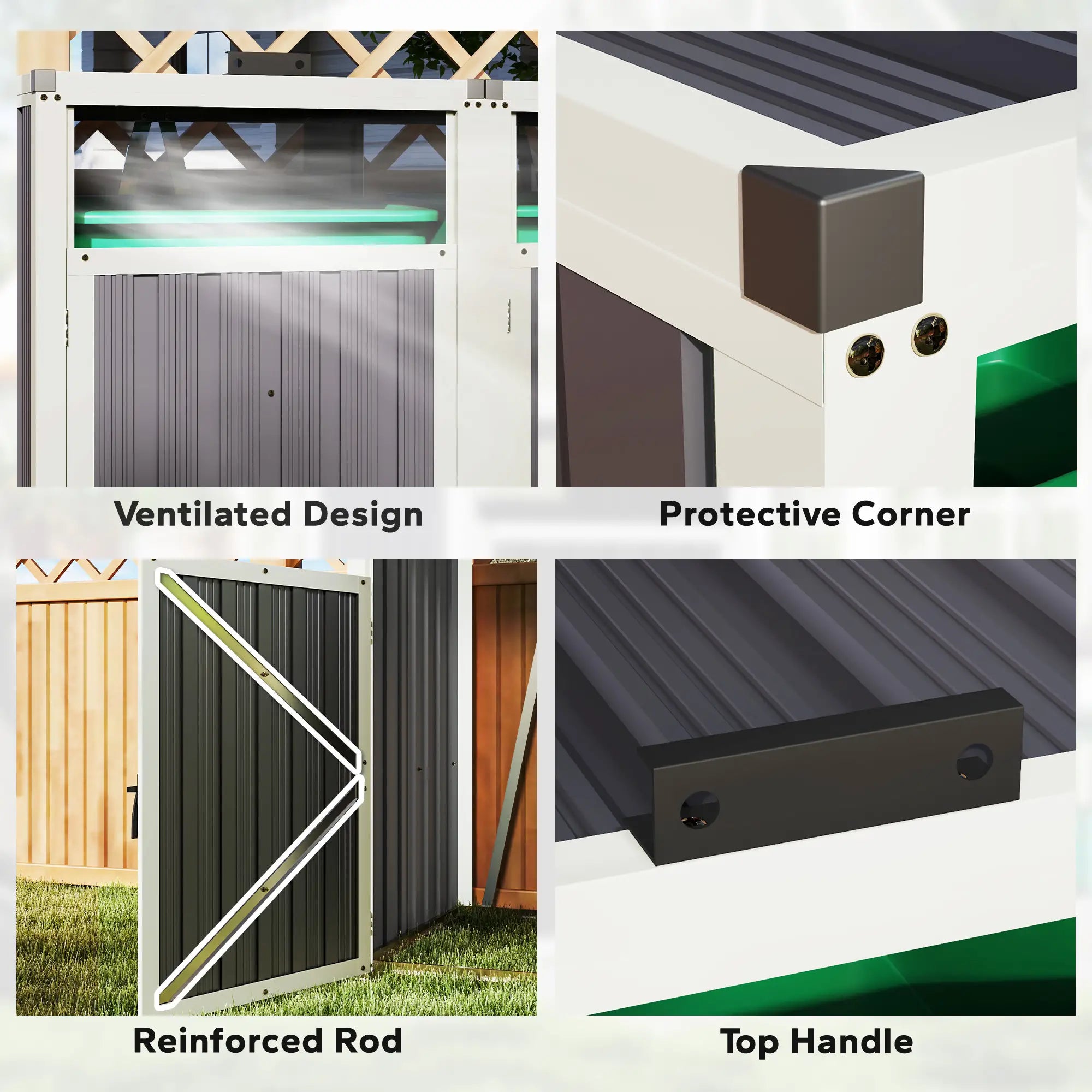 Double Garbage Bin Shed, Lockable Outdoor Storage, Dark Grey Sheds at Gallery Canada