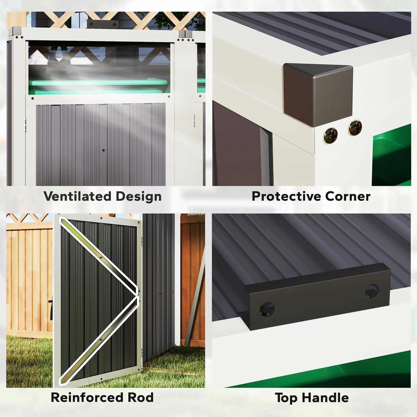 Double Garbage Bin Shed, Lockable Outdoor Storage, Dark Grey Sheds at Gallery Canada