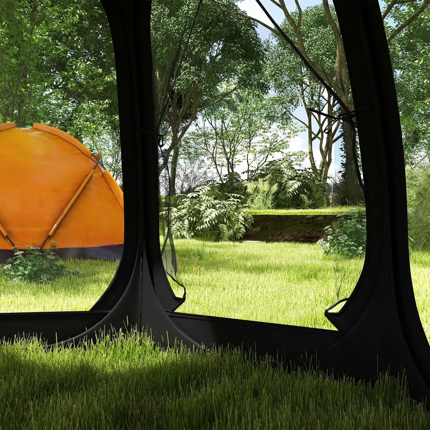 11' x 11.5' Screen Tent, Pop Up Camping Gazebo, Black Pop Up Canopies at Gallery Canada