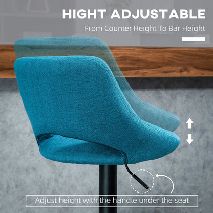 Swivel Counter Height Bar Stools Set of 2, Adjustable Height, Blue Bar Stools at Gallery Canada