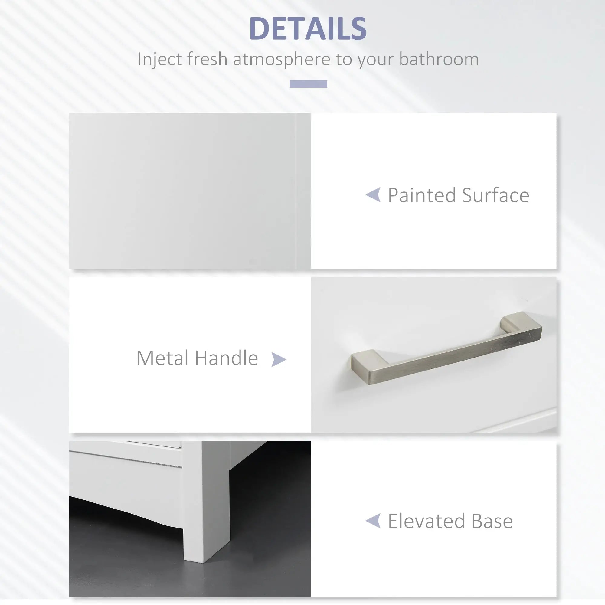 3-Piece Bathroom Set, Tall and Small Cabinets, Wall Mount Mirror, White Storage Cabinets at Gallery Canada