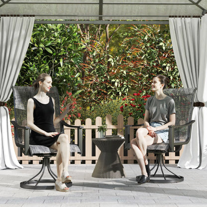 2 Rocking Swivel Patio Chairs, Mesh Outdoor Dining, High Back, Mixed Grey, Grey Bistro Sets at Gallery Canada