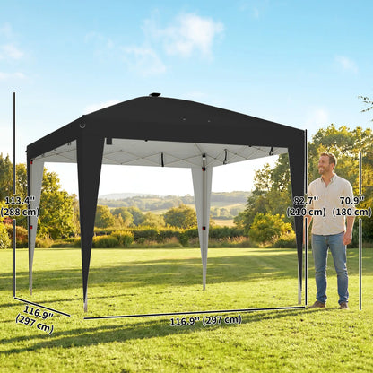 10 x 10 ft Pop Up Canopy Tent, UPF 50+ Instant Portable Shelter, Black Pop Up Canopies at Gallery Canada