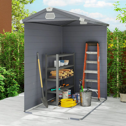 4.5' x 6' Plastic Garden Storage Shed, Latch Door, Vents, Dark Grey Sheds at Gallery Canada