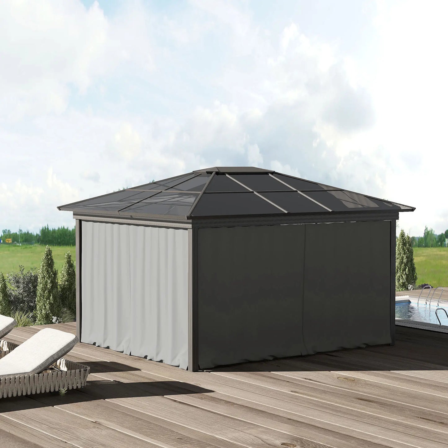 10' x 10' Gazebo Sidewall Set, 4 Panels, Light Grey Gazebo Sidewalls at Gallery Canada