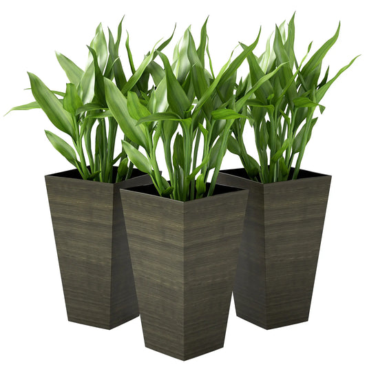 Ensemble de 3 Pots de Plante Hauts, 28 Pouces Taper, Bronze