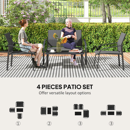 4 Piece Patio Furniture Set, Deep Seat, Black Patio Furniture Sets at Gallery Canada