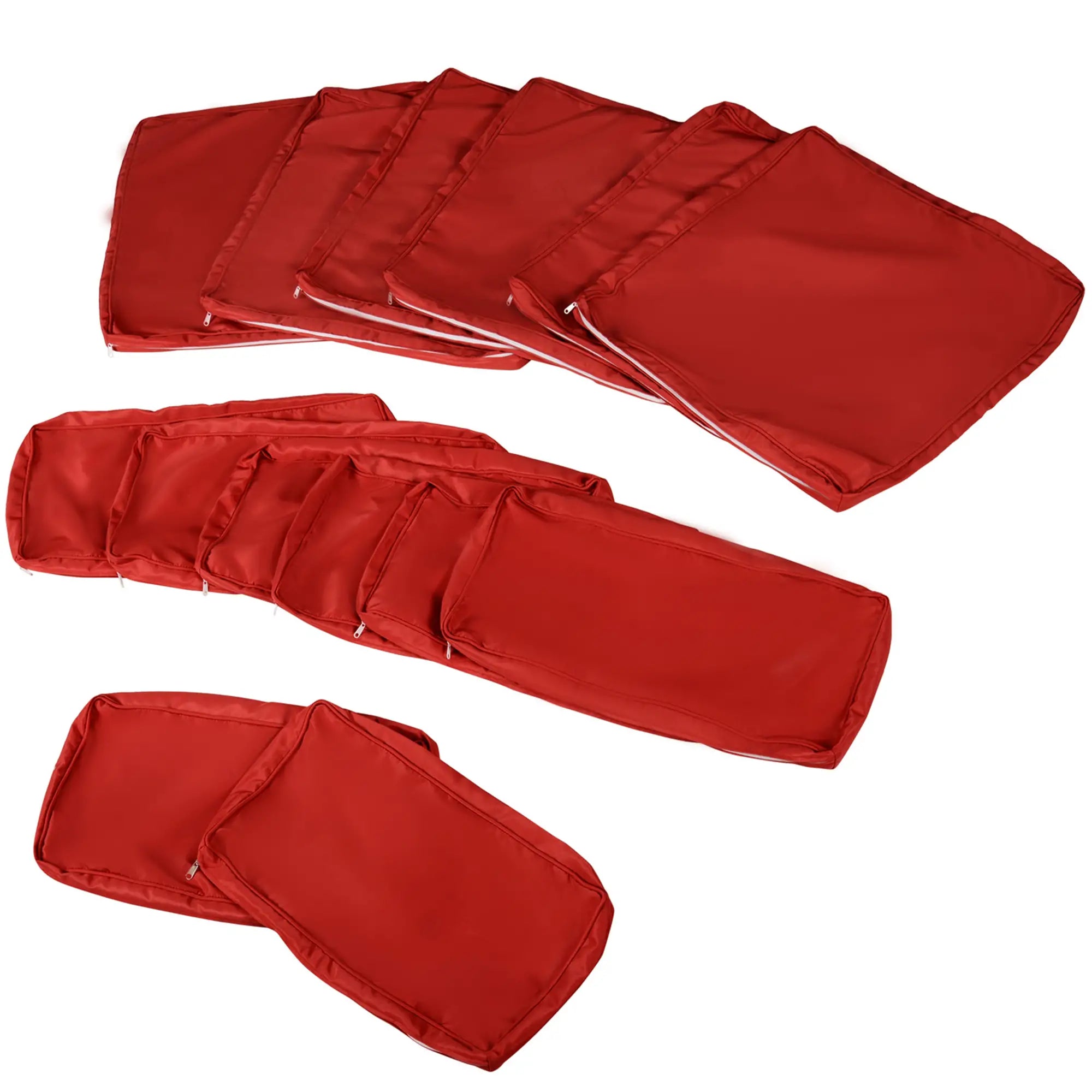 14pc Patio Rattan Sofa Set, Polyester Cover Replacement, Red Patio Chair Cushions at Gallery Canada