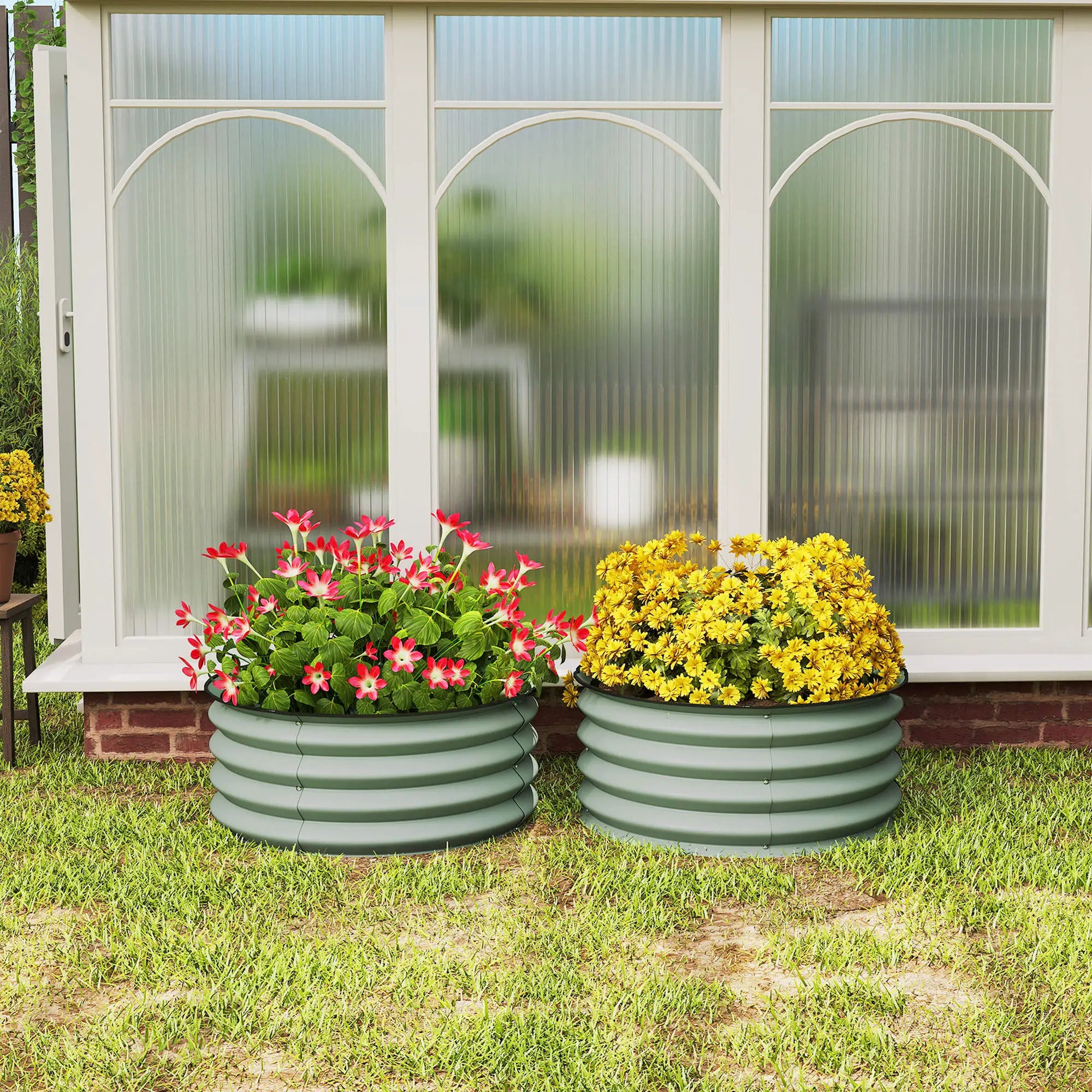 Set of 2 Raised Garden Beds, Metal Planter Box, Easy Assembly, Green Raised Garden Beds at Gallery Canada