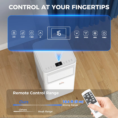 8000 BTU Portable Air Conditioner, Fan, Dehumidifier, Remote, 24H Timer, White Air Conditioner at Gallery Canada