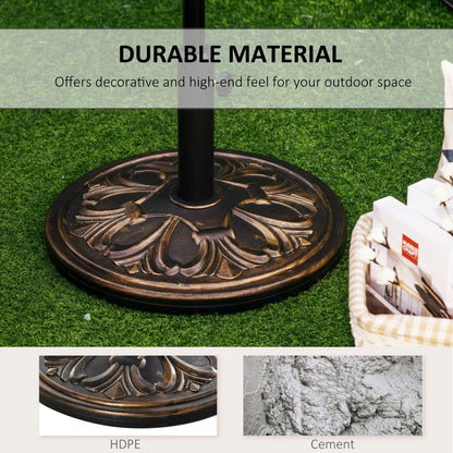 29 lb Concrete Umbrella Base, 19" Round, Outdoor Parasol Holder, Bronze Umbrella Bases at Gallery Canada