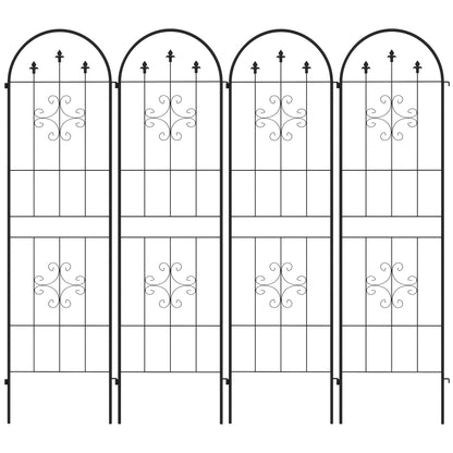 Metal Trellis Set of 4, Garden Support for Climbing Plants, Arrow Design Plant Stands Black at Gallery Canada