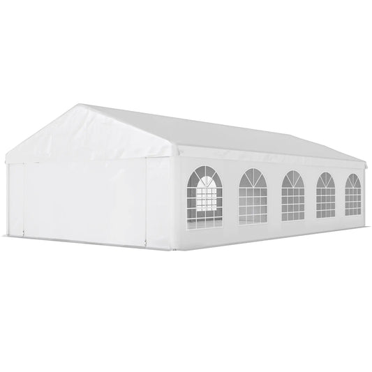 20'x33' Heavy Duty Party Tent, Portable Garage Canopy, White Canopy Tents White at Gallery Canada