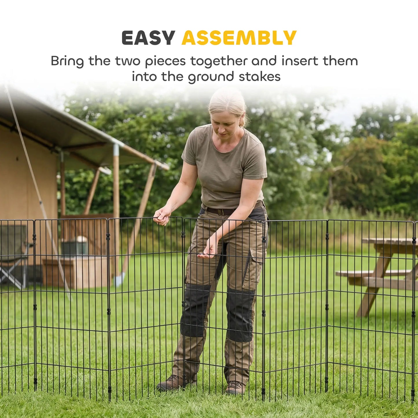 Foldable Metal Dog Playpen, Expandable Pet Fence, 20" x 32", 8 Panels, Black Dog PlayPens at Gallery Canada