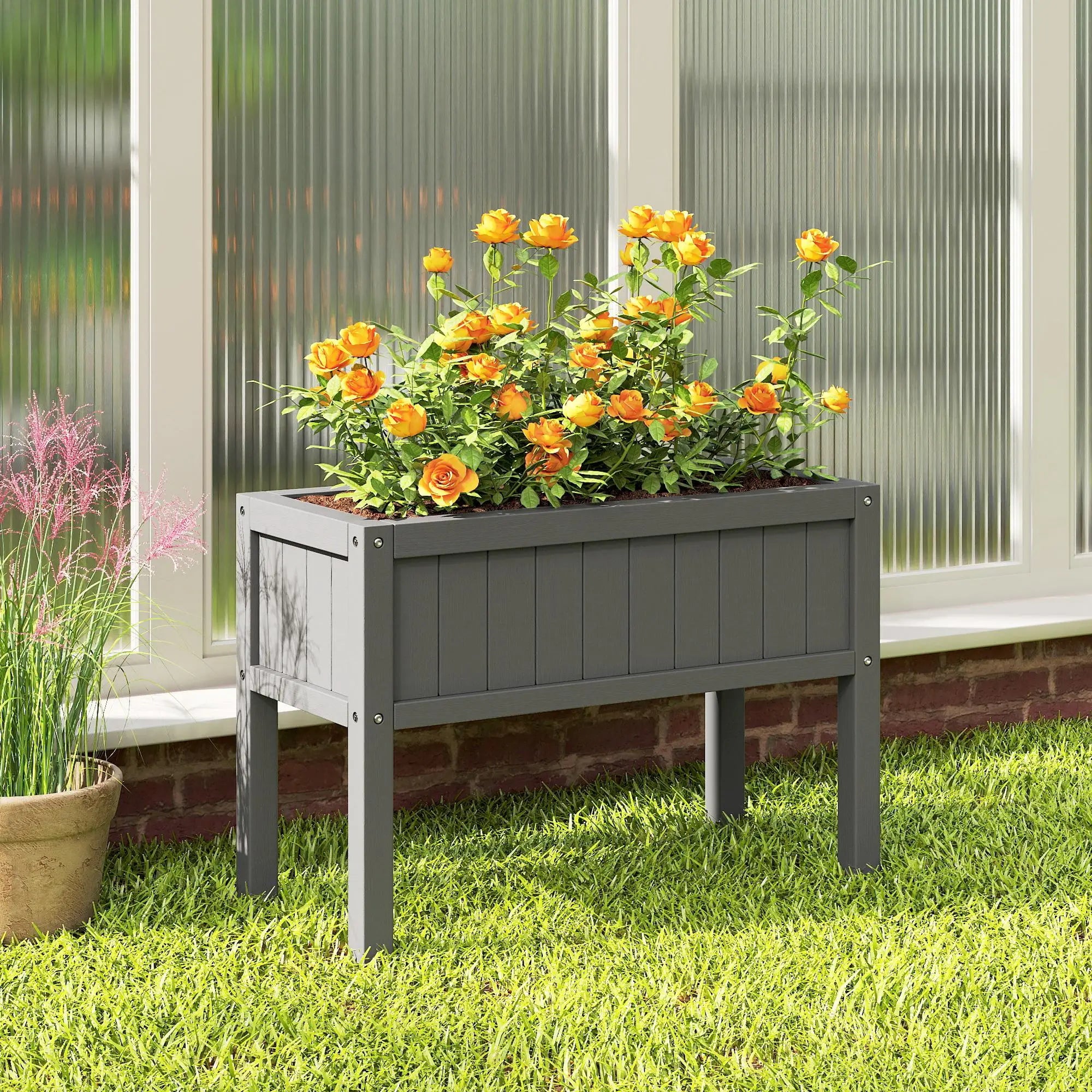 Raised Garden Bed With Legs, HDPE Planter With Drainage Holes Elevated Garden Beds at Gallery Canada