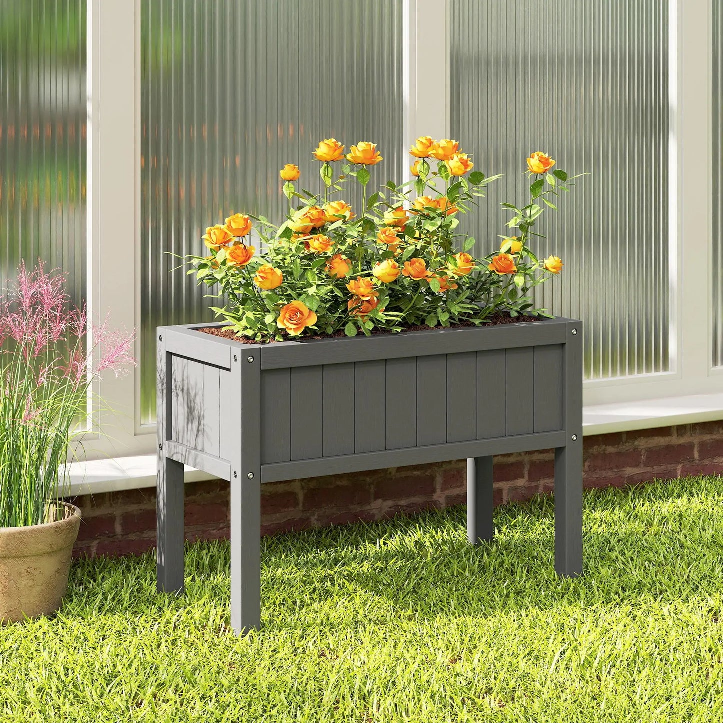 Raised Garden Bed With Legs, HDPE Planter With Drainage Holes Elevated Garden Beds at Gallery Canada