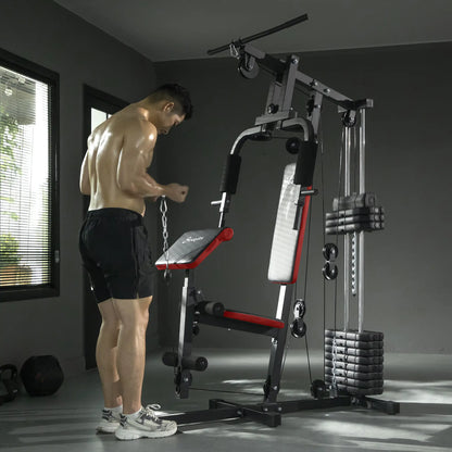 Weight Training Machine, Multifunction Home Gym, 143lbs, Red Power Towers at Gallery Canada