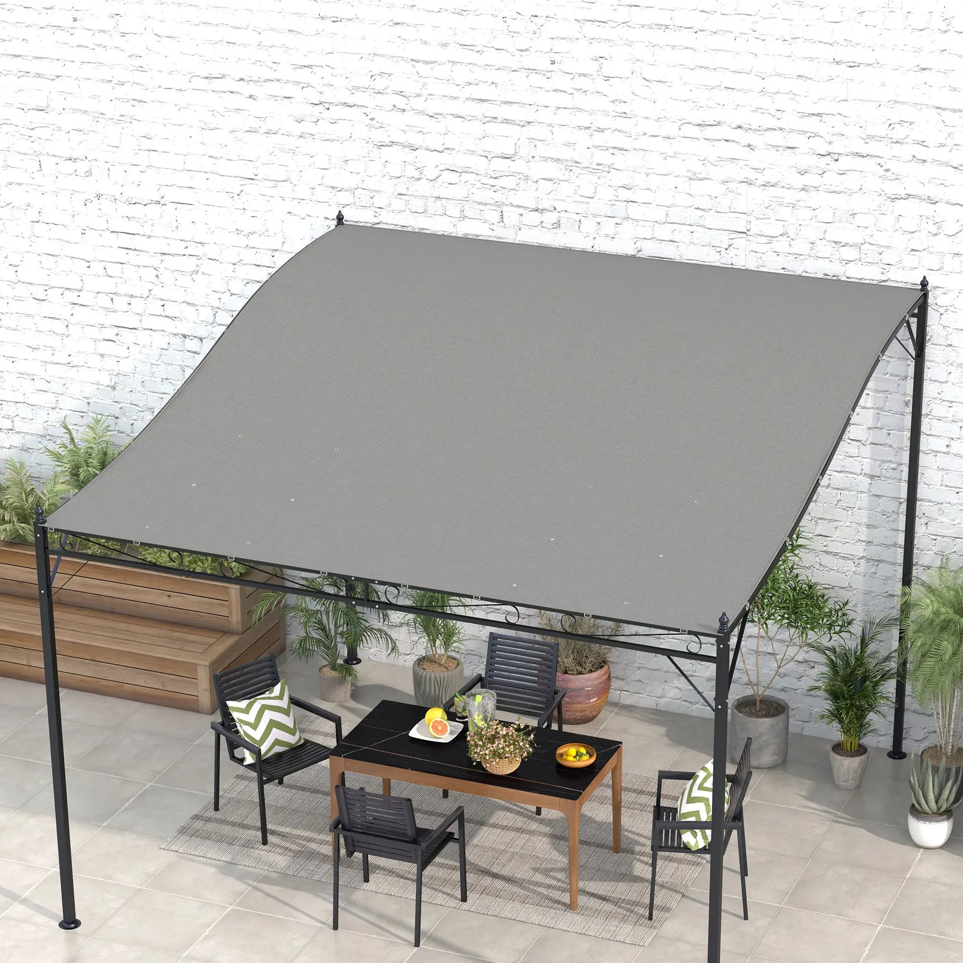 Canopy Replacement, Pergola Shade Cover, 10' x 10', Dark Grey Gazebo Canopy Replacement at Gallery Canada