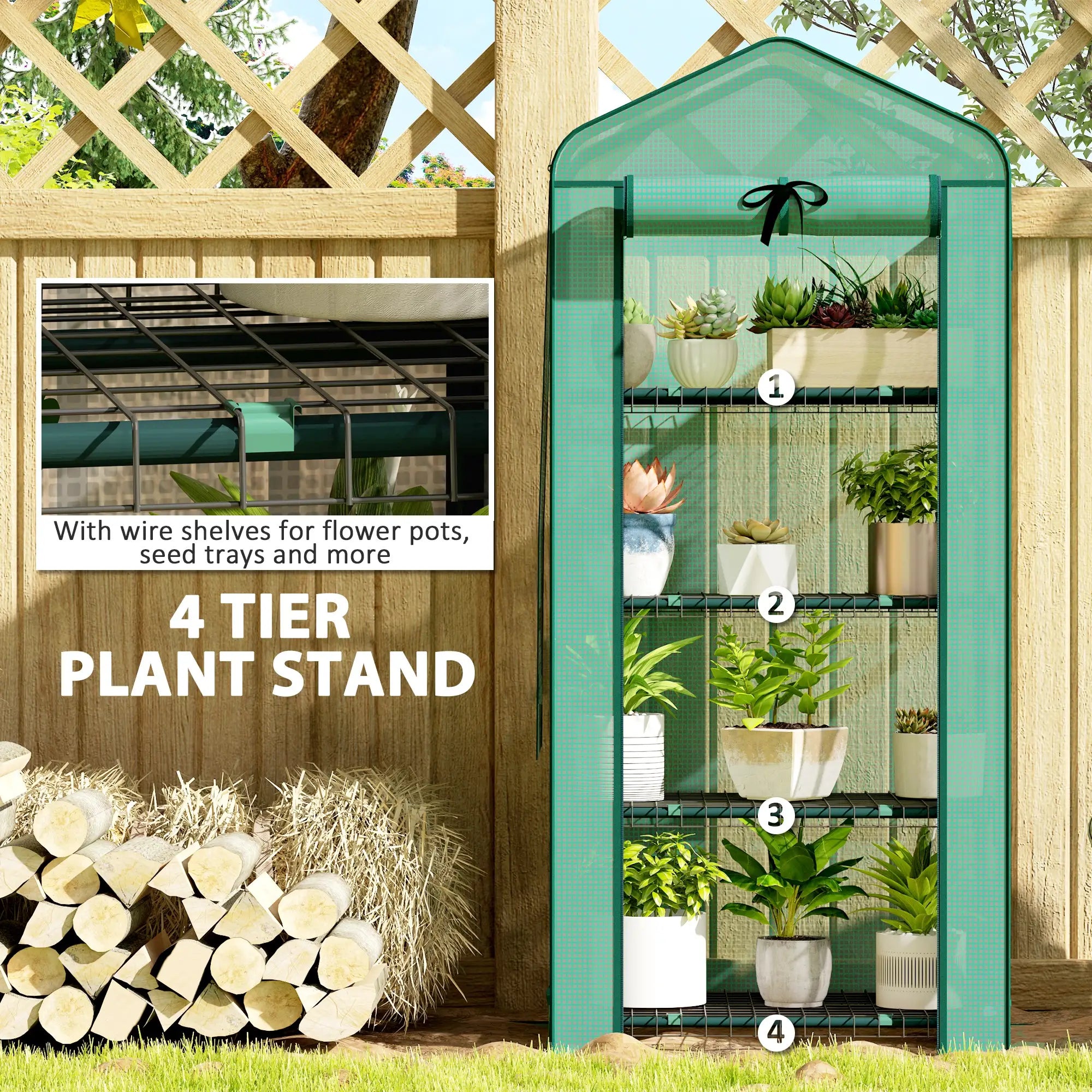 Mini Greenhouse With Screen Roof, 27.6