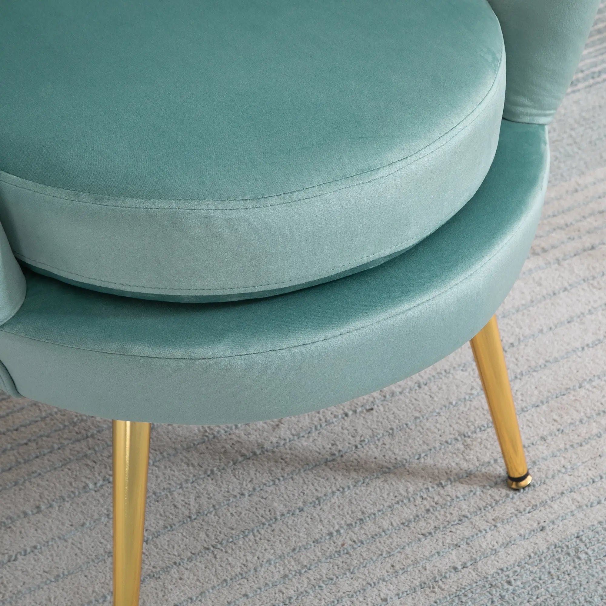 Modern Velvet Accent Chair, Gold Metal Legs, Green Accent Chairs at Gallery Canada