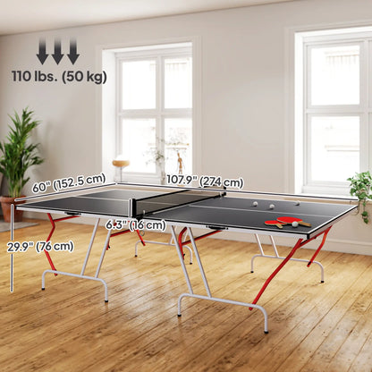 9' x 5' Full Size Table Tennis Table, Folding, Dark Grey Game Tables at Gallery Canada