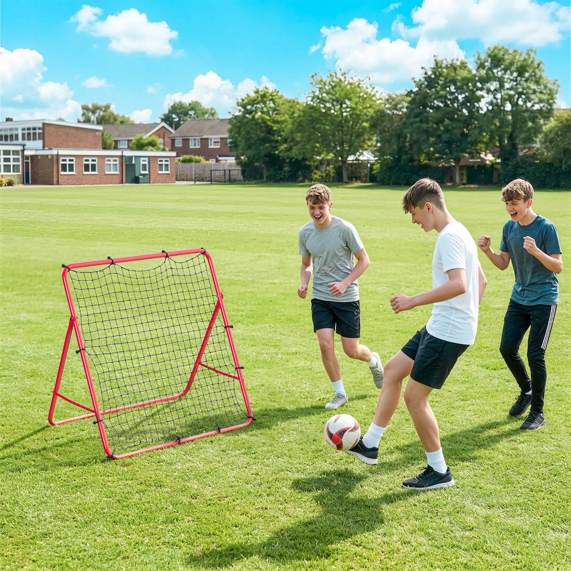 5 Angles Adjustable Soccer Rebounder Net, Multi-Sport Training, Red Soccer at Gallery Canada