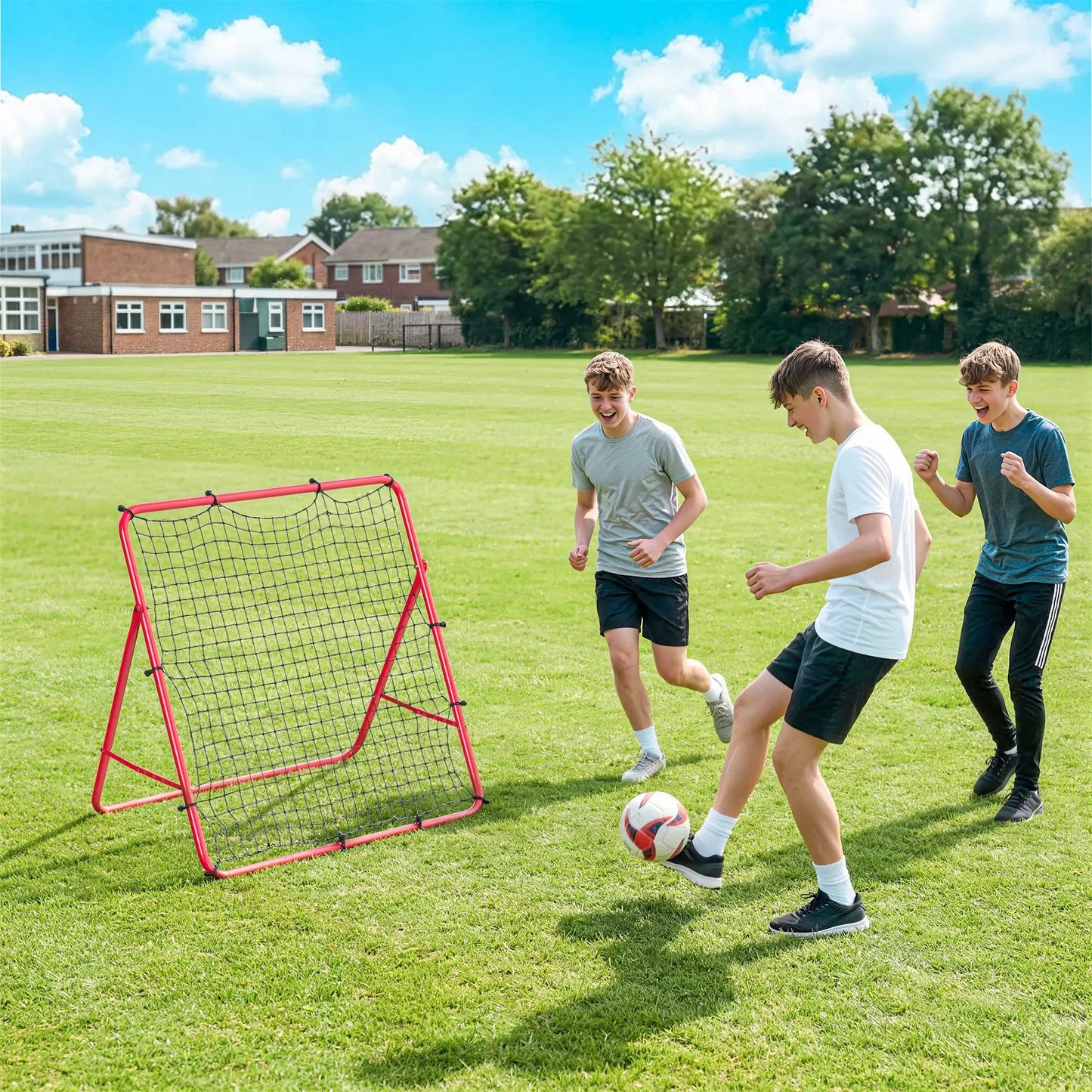 5 Angles Adjustable Soccer Rebounder Net, Multi-Sport Training, Red Soccer at Gallery Canada