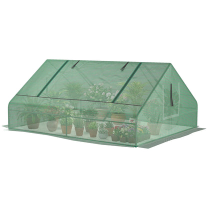 71" x 55" x 32" Mini Greenhouse, Portable Hot House for Plants, 2 Large Windows, Ground Nails, Green Mini Greenhouses at Gallery Canada
