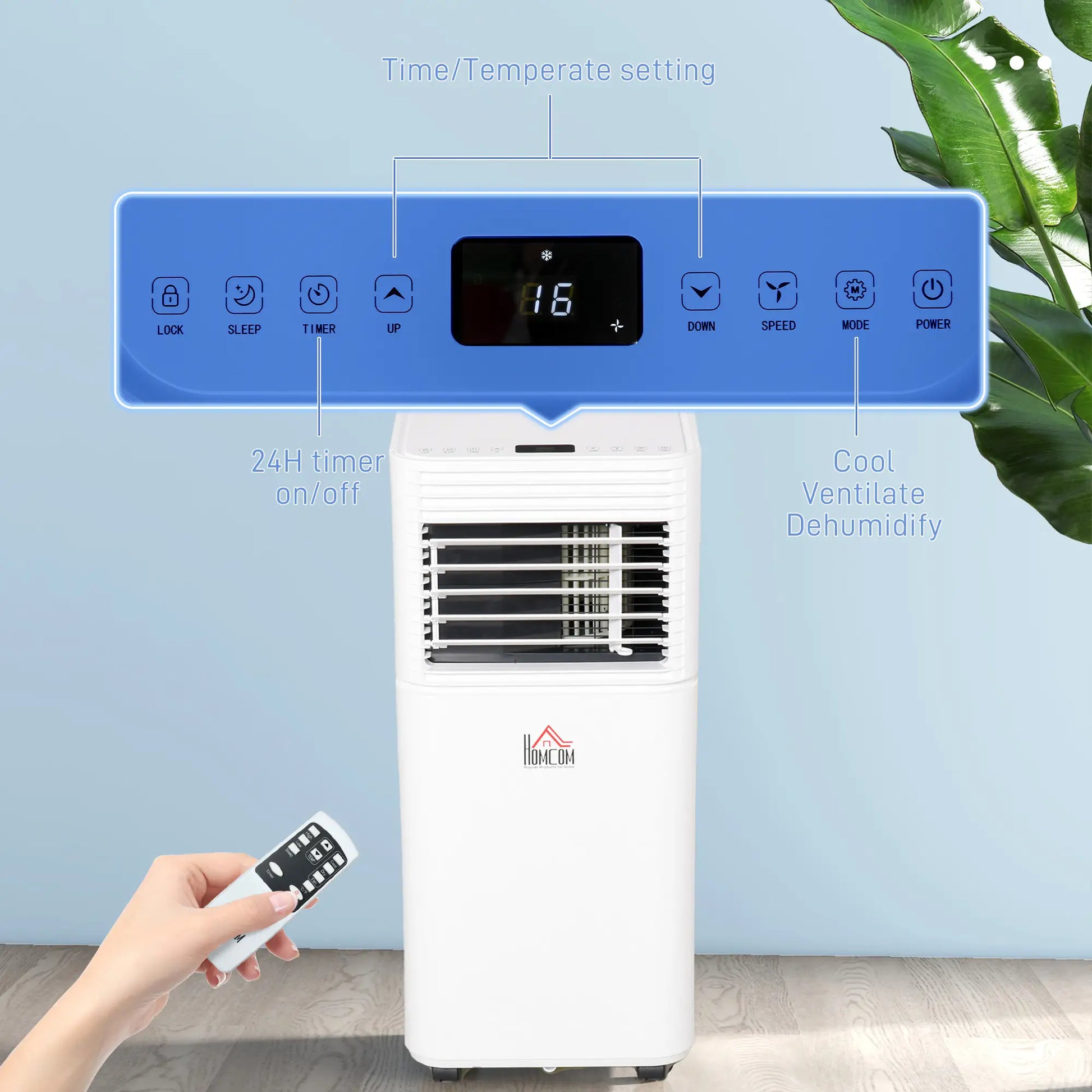 8000 BTU Portable Air Conditioner, Fan, Dehumidifier, Remote, 24H Timer, White Air Conditioner at Gallery Canada