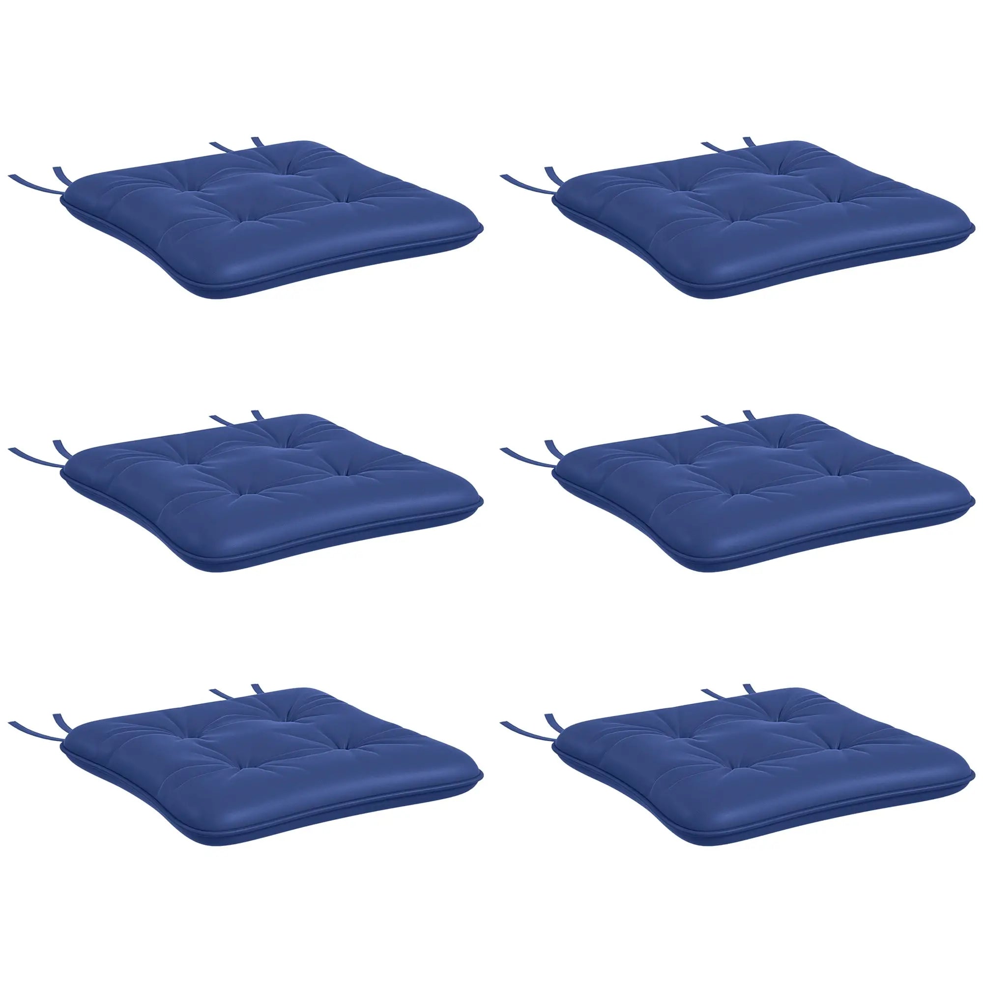 6-Piece Outdoor Patio Chair Cushions, Button Tufted, Dark Blue Patio Chair Cushions Dark Blue at Gallery Canada