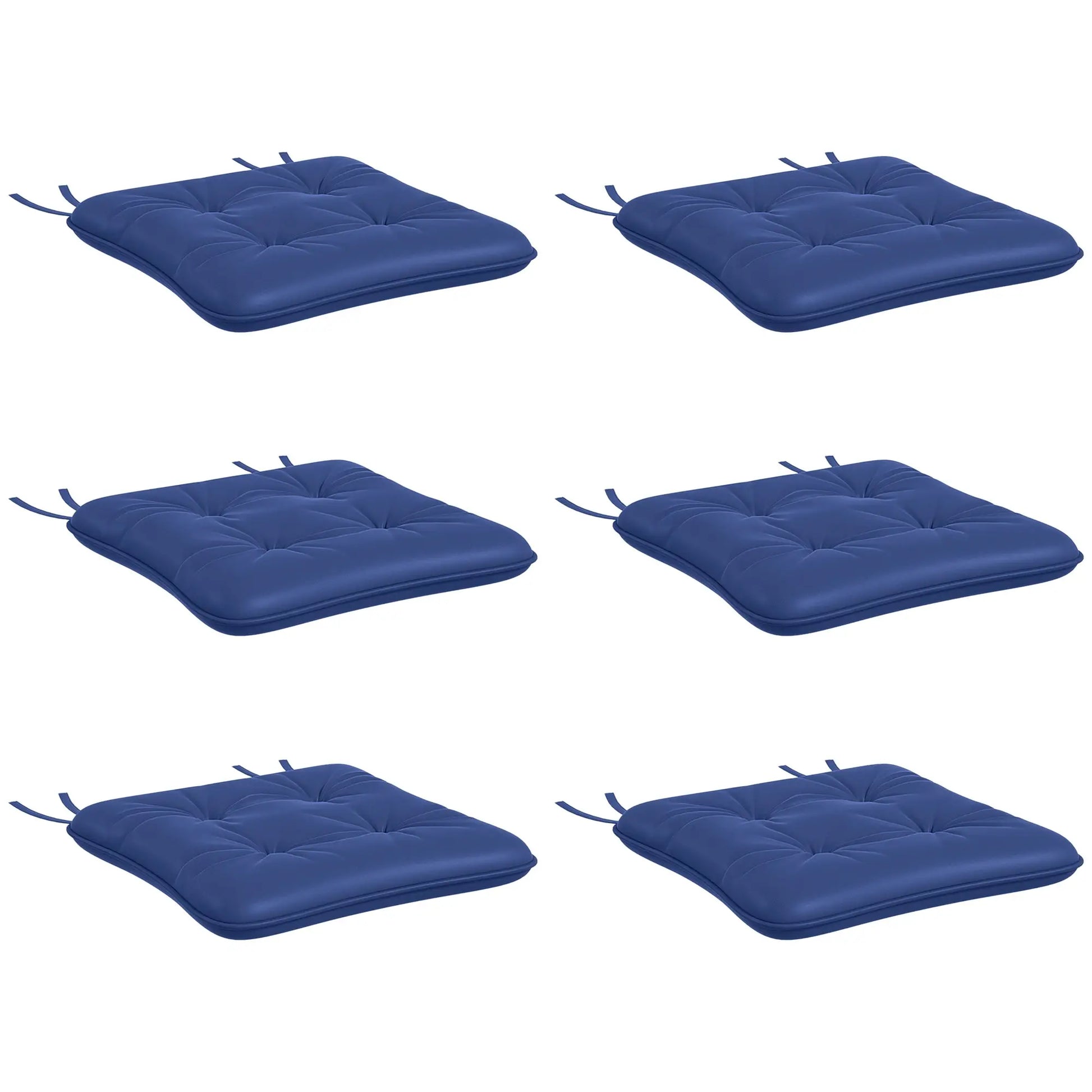 6-Piece Outdoor Patio Chair Cushions, Button Tufted, Dark Blue Patio Chair Cushions Dark Blue at Gallery Canada