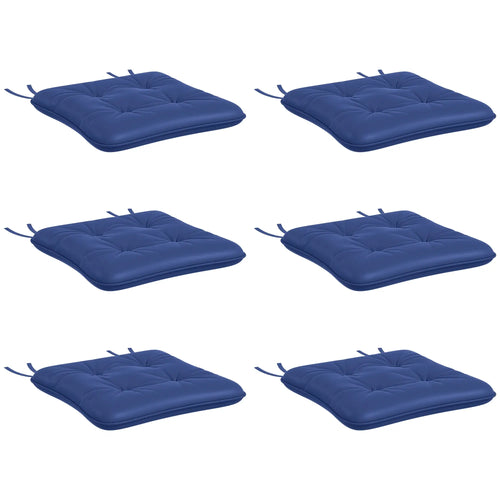 6-Piece Outdoor Patio Chair Cushions, Button Tufted, Dark Blue