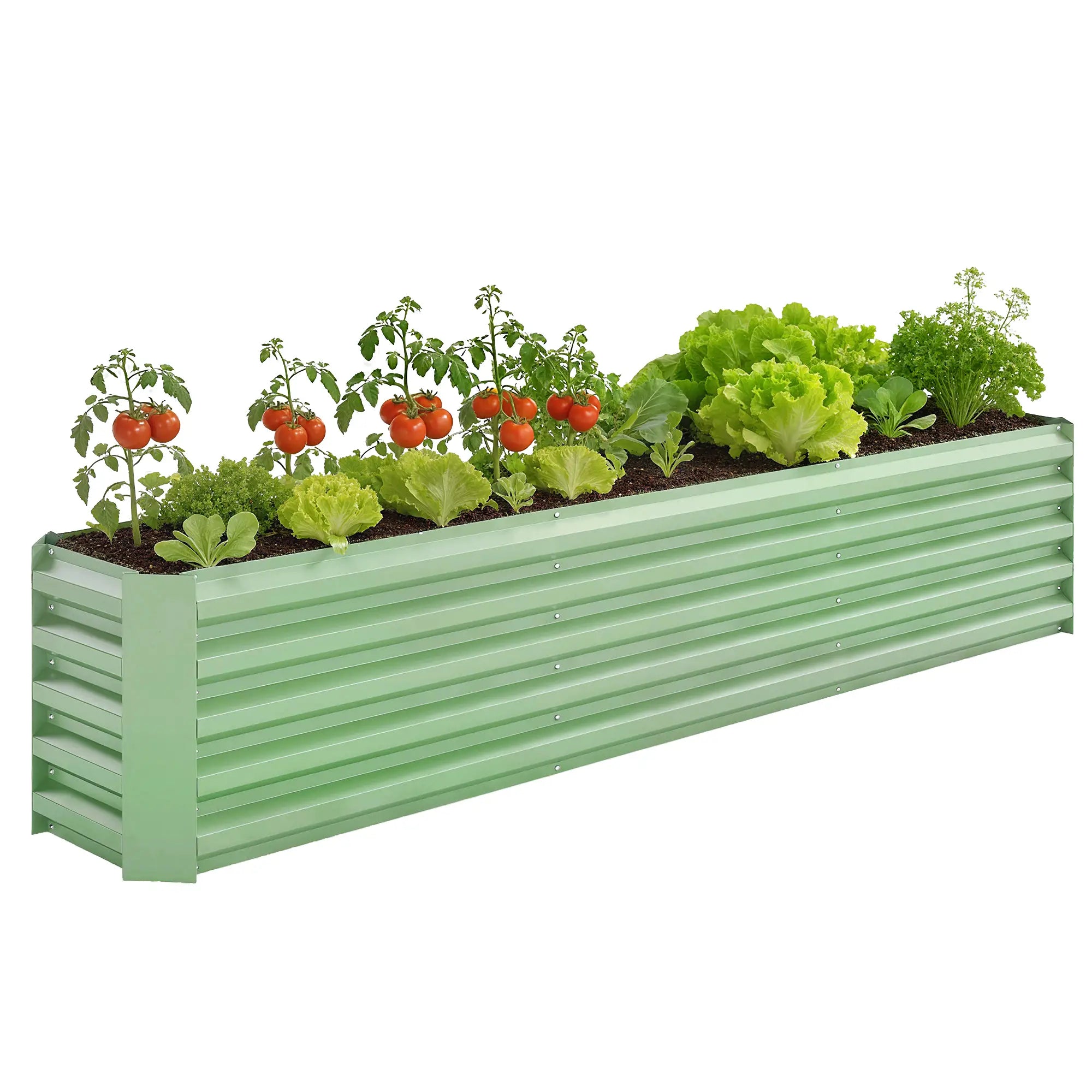 8 x 1.3 x 1.5ft Galvanized Raised Garden Bed, Light Green Planter Box, Light Green Galvanized Planter Boxes at Gallery Canada
