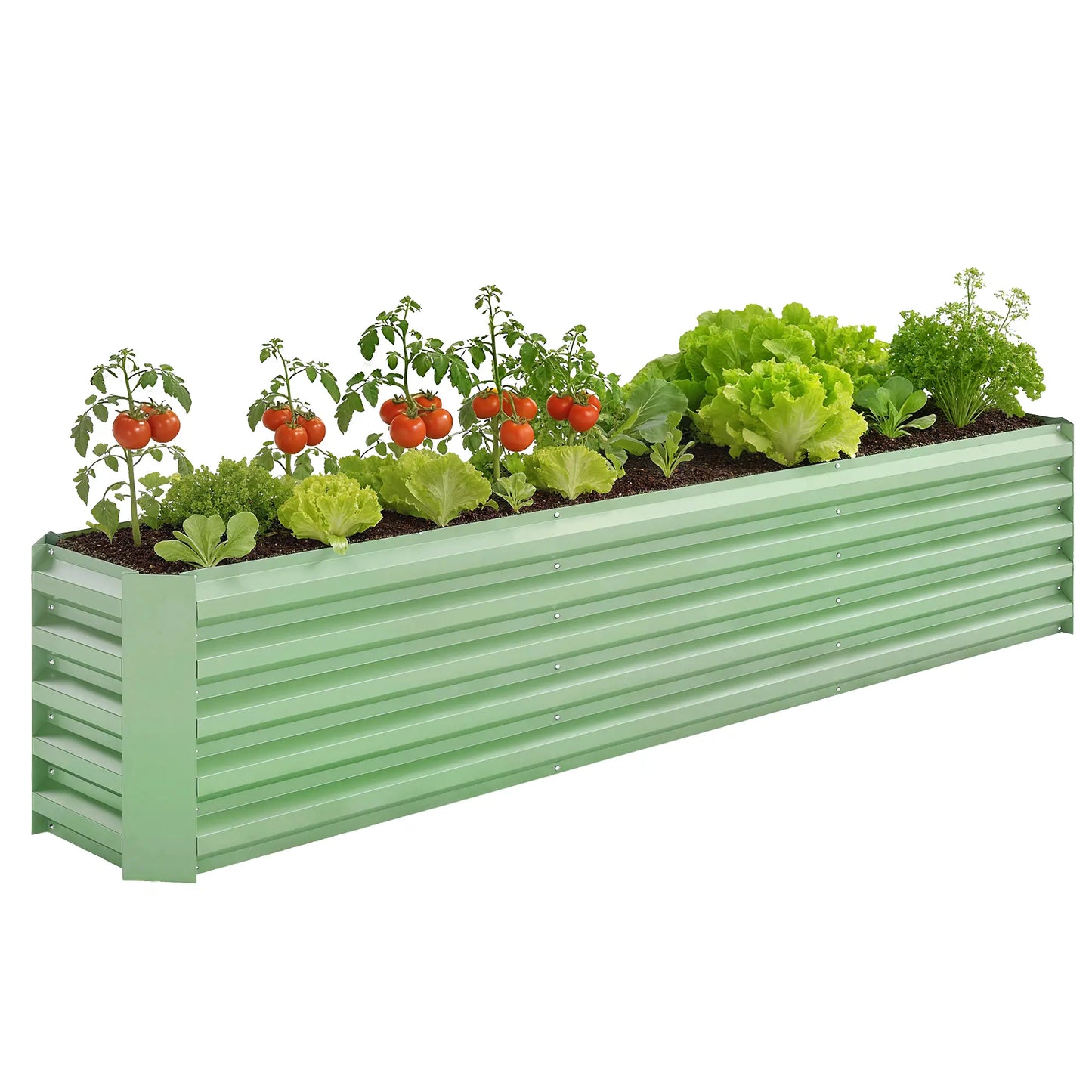 8 x 1.3 x 1.5ft Galvanized Raised Garden Bed, Light Green Planter Box, Light Green Galvanized Planter Boxes at Gallery Canada