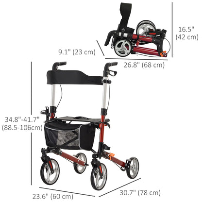 Lightweight Folding Walker, Large Seat, Adjustable Handle, Red Knee Walker & Wheelchair Ramps at Gallery Canada